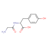 Chemical structure of (2R)-2-(2-aminoacetamido)-3-(4-hydroxyphenyl)propanoic acid - CSSB00003674058