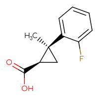 Chemical structure of (1R,2S)-2-(2-fluorophenyl)-2-methylcyclopropane-1-carboxylic acid - CSSB00160534947
