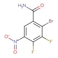 Chemical structure of 2-bromo-3,4-difluoro-5-nitrobenzamide - CSSB21043413763