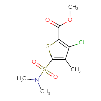 Chemical structure of methyl 3-chloro-5-(dimethylsulfamoyl)-4-methylthiophene-2-carboxylate - CSSB01999445687