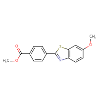 Chemical structure of methyl 4-(6-methoxy-1,3-benzothiazol-2-yl)benzoate - CSSB06581005989