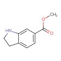 Chemical structure of methyl 2,3-dihydro-1H-indole-6-carboxylate - CSSB00011659288
