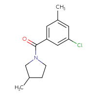 Chemical structure of 1-(3-chloro-5-methylbenzoyl)-3-methylpyrrolidine - CSSB01994101872