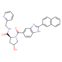 Chemical structure of (2S,4R)-4-hydroxy-1-[2-(naphthalen-2-yl)-1H-1,3-benzodiazole-5-carbonyl]-N-[(pyridin-2-yl)methyl]pyrrolidine-2-carboxamide - CSSB06657272176