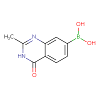 Chemical structure of (2-methyl-4-oxo-3,4-dihydroquinazolin-7-yl)boronic acid - CSSB21387355137