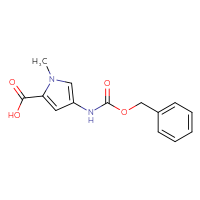 Chemical structure of 4-{[(benzyloxy)carbonyl]amino}-1-methyl-1H-pyrrole-2-carboxylic acid - CSSB00116218907