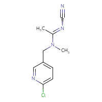 Chemical structure of N-[(6-chloropyridin-3-yl)methyl]-N'-cyano-N-methylethanimidamide (C10H11ClN4) - CSSB00000010706