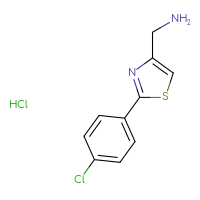 Chemical structure of 1-[2-(4-chlorophenyl)-1,3-thiazol-4-yl]methanamine hydrochloride - CSSB00020626273