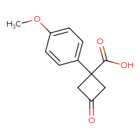 Chemical structure of 1-(4-methoxyphenyl)-3-oxocyclobutane-1-carboxylic acid - CSSB00012166584