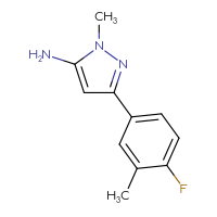 Chemical structure of 3-(4-fluoro-3-methylphenyl)-1-methyl-1H-pyrazol-5-amine - CSSB00011825705