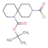 Chemical structure of tert-butyl 9-(carbonochloridoyl)-1,9-diazaspiro[5.5]undecane-1-carboxylate - CSSB06440205147