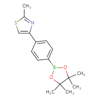 Chemical structure of 2-methyl-4-[4-(4,4,5,5-tetramethyl-1,3,2-dioxaborolan-2-yl)phenyl]-1,3-thiazole - CSSB00010187453