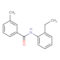 Chemical structure of N-(2-ethylphenyl)-3-methylbenzamide - CSSB00028001534
