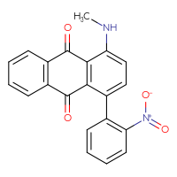 Chemical structure of 1-(methylamino)-4-(2-nitrophenyl)-9,10-dihydroanthracene-9,10-dione - CSSB06591471381