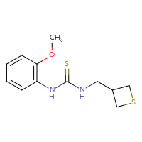 Chemical structure of 1-(2-methoxyphenyl)-3-[(thietan-3-yl)methyl]thiourea - CSSB21432452458