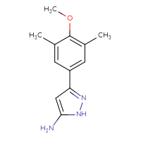 Chemical structure of 3-(4-methoxy-3,5-dimethylphenyl)-1H-pyrazol-5-amine - CSSB00010169295