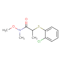 Chemical structure of 2-[(2-chlorophenyl)sulfanyl]-N-methoxy-N-methylpropanamide - CSSB00041761741