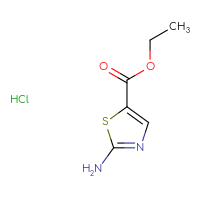 Chemical structure of ethyl 2-amino-1,3-thiazole-5-carboxylate hydrochloride - CSSB00020607092