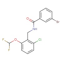 Chemical structure of 3-bromo-N-{[2-chloro-6-(difluoromethoxy)phenyl]methyl}benzamide - CSSB02124727530