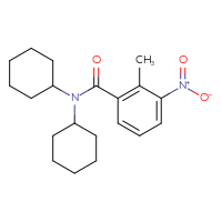 Chemical structure of N,N-dicyclohexyl-2-methyl-3-nitrobenzamide - CSSB00121680600