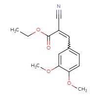 Chemical structure of ethyl 2-cyano-3-(3,4-dimethoxyphenyl)prop-2-enoate - CSSB00000385483