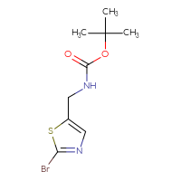 Chemical structure of tert-butyl N-[(2-bromo-1,3-thiazol-5-yl)methyl]carbamate - CSSB00010289967