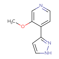 Chemical structure of 3-methoxy-4-(1H-pyrazol-3-yl)pyridine - CSSB00015249581