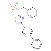Chemical structure of N-benzyl-N-(4-{[1,1'-biphenyl]-4-yl}-1,3-thiazol-2-yl)sulfamoyl chloride - CSSB21224771701