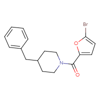 Chemical structure of 4-benzyl-1-(5-bromofuran-2-carbonyl)piperidine - CSSB00026369049