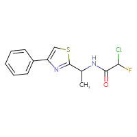 Chemical structure of 2-chloro-2-fluoro-N-[1-(4-phenyl-1,3-thiazol-2-yl)ethyl]acetamide - CSSB03437858332