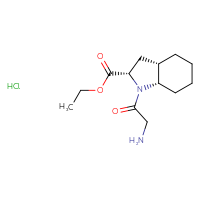 Chemical structure of ethyl (2S,3aS,7aS)-1-(2-aminoacetyl)-octahydro-1H-indole-2-carboxylate hydrochloride - CSSB20963519390