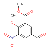 Chemical structure of methyl 5-formyl-2-methoxy-3-nitrobenzoate - CSSB06741647727