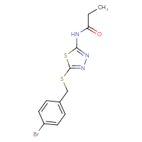 Chemical structure of N-(5-{[(4-bromophenyl)methyl]sulfanyl}-1,3,4-thiadiazol-2-yl)propanamide - CSSB00121629974