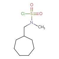 Chemical structure of N-(cycloheptylmethyl)-N-methylsulfamoyl chloride - CSSB06256273636