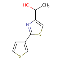Chemical structure of 1-[2-(thiophen-3-yl)-1,3-thiazol-4-yl]ethan-1-ol - CSSB00012101200