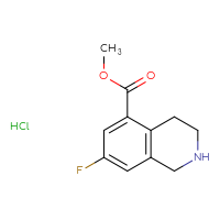 Chemical structure of methyl 7-fluoro-1,2,3,4-tetrahydroisoquinoline-5-carboxylate hydrochloride - CSSB00138437848