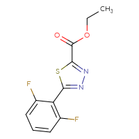 Chemical structure of ethyl 5-(2,6-difluorophenyl)-1,3,4-thiadiazole-2-carboxylate - CSSB00015205036
