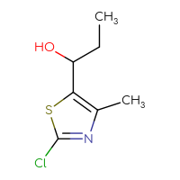 Chemical structure of 1-(2-chloro-4-methyl-1,3-thiazol-5-yl)propan-1-ol - CSSB21246429411