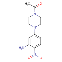 Chemical structure of 1-[4-(3-amino-4-nitrophenyl)piperazin-1-yl]ethan-1-one - CSSB00043540957