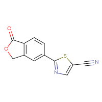 Chemical structure of 2-(1-oxo-1,3-dihydro-2-benzofuran-5-yl)-1,3-thiazole-5-carbonitrile - CSSB06595017470