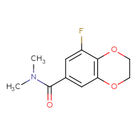 Chemical structure of 8-fluoro-N,N-dimethyl-2,3-dihydro-1,4-benzodioxine-6-carboxamide - CSSB15027526140