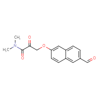 Chemical structure of 3-[(6-formylnaphthalen-2-yl)oxy]-N,N-dimethyl-2-oxopropanamide - CSSB21349257115