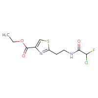 Chemical structure of ethyl 2-[2-(2-chloro-2-fluoroacetamido)ethyl]-1,3-thiazole-4-carboxylate - CSSB21332054878