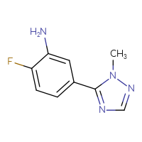 Chemical structure of 2-fluoro-5-(1-methyl-1H-1,2,4-triazol-5-yl)aniline - CSSB00029442977