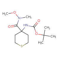 Chemical structure of tert-butyl N-{4-[methoxy(methyl)carbamoyl]thian-4-yl}carbamate - CSSB01045817831
