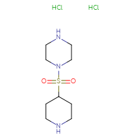 Chemical structure of 1-(piperidine-4-sulfonyl)piperazine dihydrochloride - CSSB21121924404