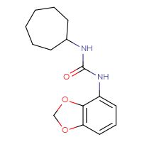 Chemical structure of 3-(2H-1,3-benzodioxol-4-yl)-1-cycloheptylurea - CSSB00046602515