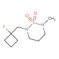 Chemical structure of 2-[(1-fluorocyclobutyl)methyl]-6-methyl-1λ⁶,2,6-thiadiazinane-1,1-dione - CSMB01614819452