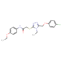 Chemical structure of 2-({5-[(4-chlorophenoxy)methyl]-4-ethyl-4H-1,2,4-triazol-3-yl}sulfanyl)-N-(4-ethoxyphenyl)acetamide - CSSB00046127703