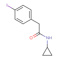 Chemical structure of N-cyclopropyl-2-(4-iodophenyl)acetamide - CSSB00103320882